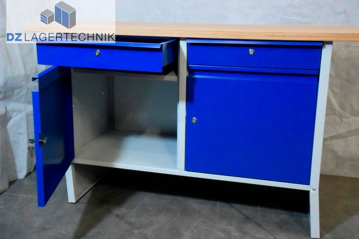 DZ blau – Kompakt-Werkbank 600x1400x835 EASY Lagertechnik